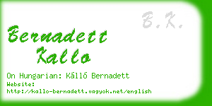 bernadett kallo business card